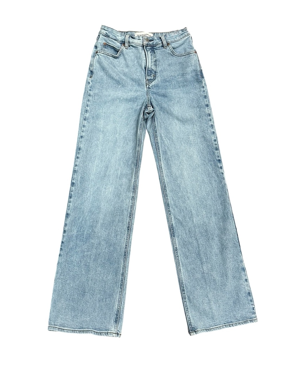 Denim Forum Aritzia 90s Snatched Hi-Rise Wide Leg Jeans Sz 26 Light Wash 124703